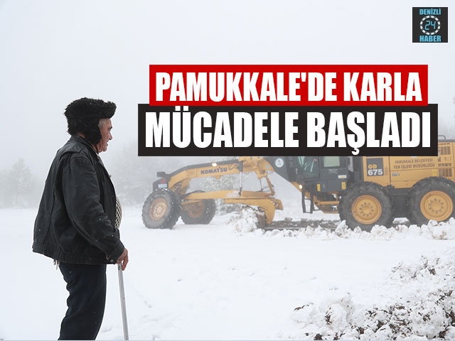 Pamukkale'de Karla Mücadele Başladı