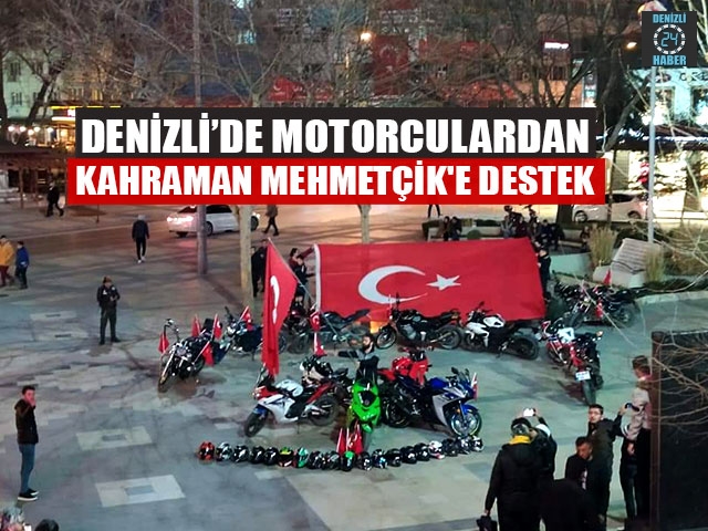 Denizli’de Motorculardan Kahraman Mehmetçik'e Destek