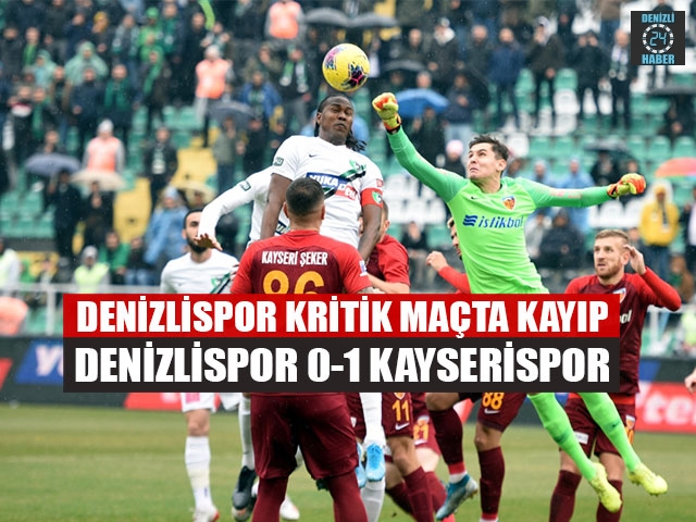 Denizlispor Kritik Maçta Kayıp Denizlispor 0-1 Kayserispor