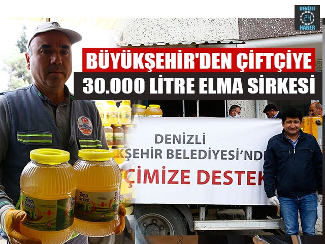 Büyükşehir'den Çiftçiye 30.000 Litre Elma Sirkesi