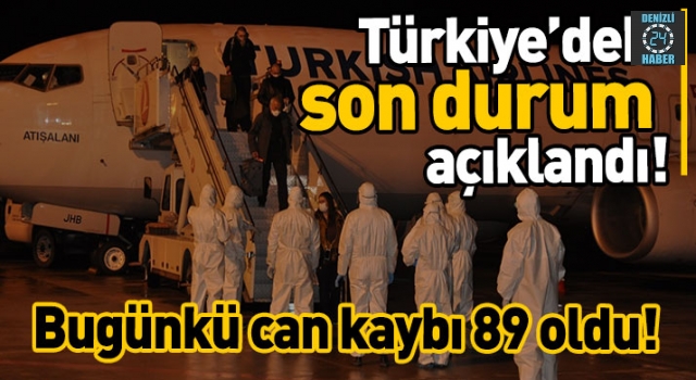 Türkiye'de son 24 saatte 89 kişi hayatını kaybetti