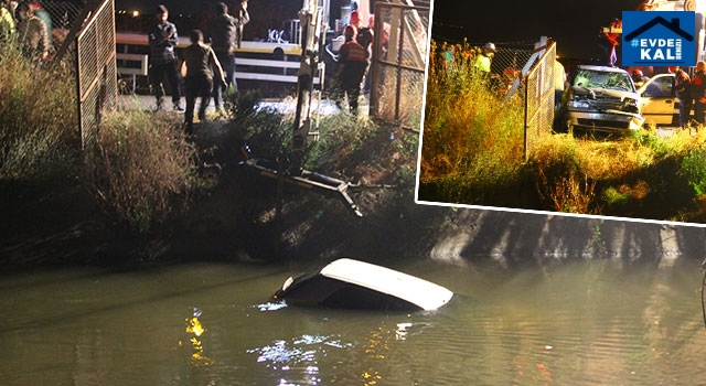 Aydın Efeler’de otomobil sulama kanalına düştü sürücüsü ise kayıp