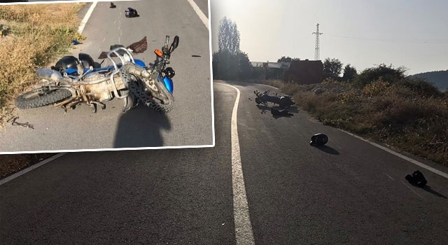 Emet’te motosiklet sürücüsü kadın yayaya çarptı