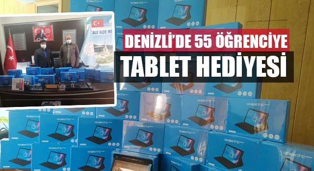 Denizli’de 55 öğrenciye tablet hediyesi 