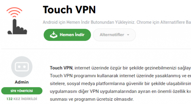 Touch VPN Özellikleri İnceleme ve indirme