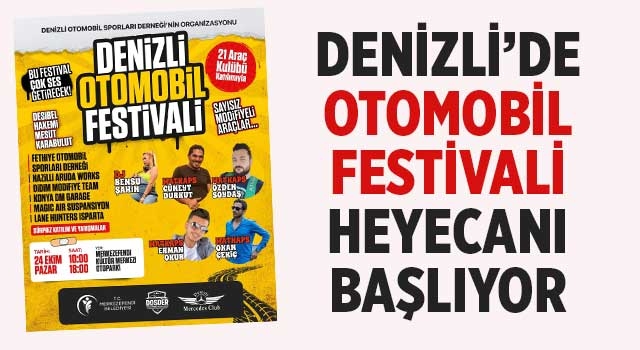 Denizli’de Otomobil Festivali Heyecanı Başlıyor