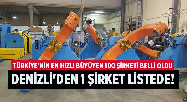 Türkiye’nin en hızlı büyüyen 100 şirketi belli oldu Denizli'den 1 şirket listede!