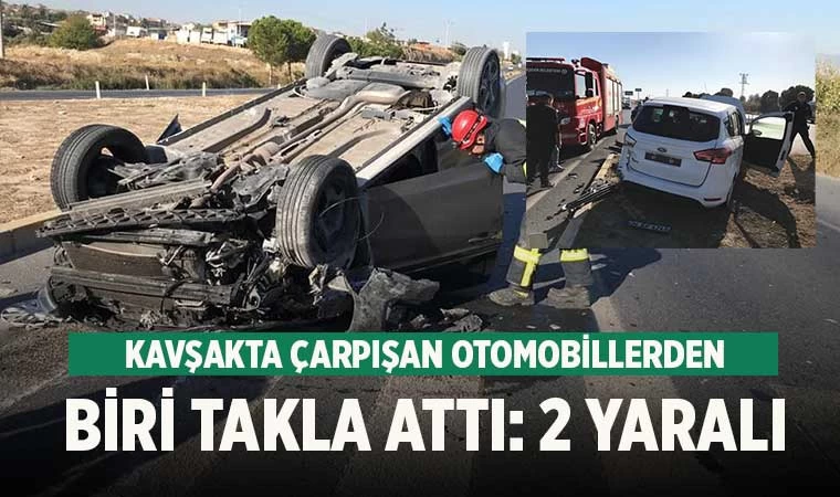 Sarayköy'deki kazada iki araç çarpıştı 2 kişi yaralandı