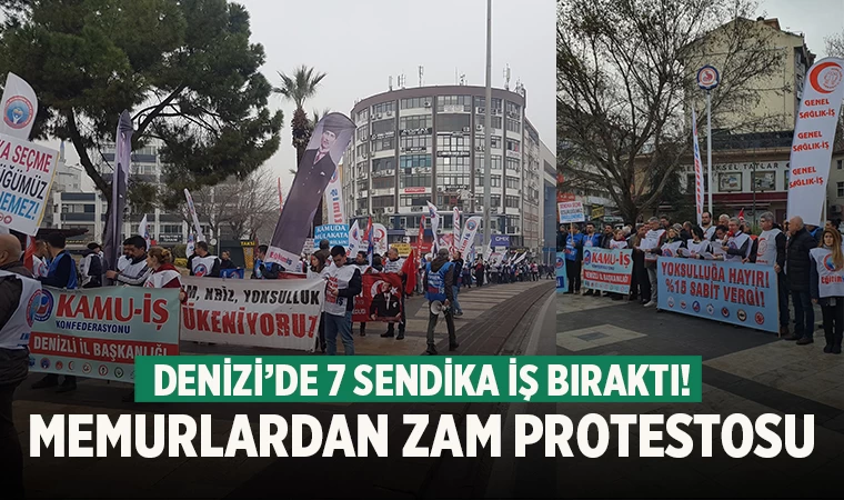 Denizli'de 7 sendikadan zam protestosu