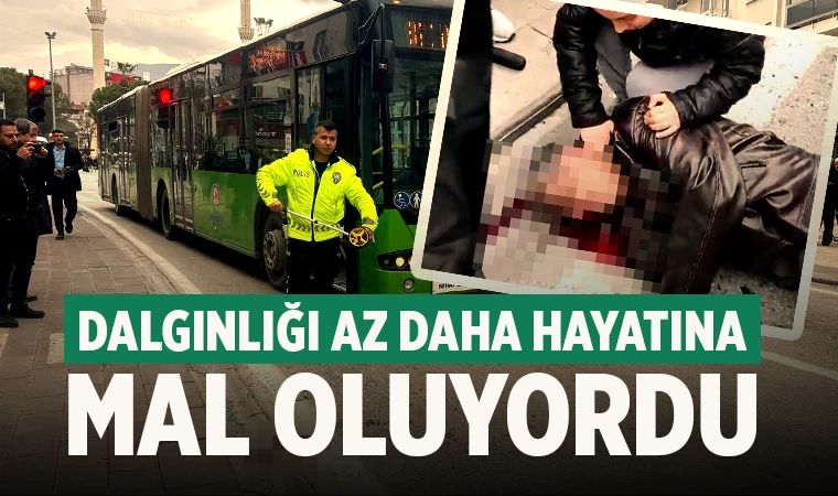 Denizli'de belediye otobüsünün çarptığı adam yaralandı