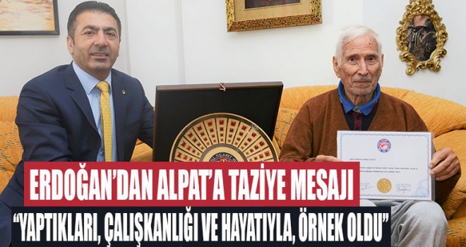 DTO Başkanı Erdoğan’dan Alpat için taziye mesajı