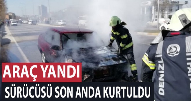 Denizli'de araç yangını