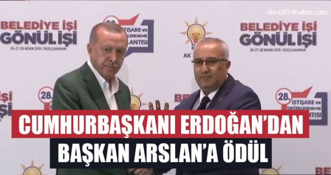 Cumhurbaşkanı Erdoğan’dan Başkan Arslan’a Ödül