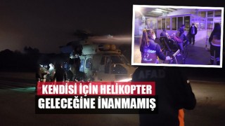 Denizli'de sarp kayalıklarda mahsur kalan vatandaş helikopterle kurtarıldı