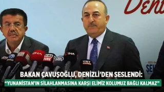 Bakan Çavuşoğlu, Denizli'den seslendi: “Yunanistan’ın silahlanmasına karşı elimiz kolumuz bağlı kalmaz”