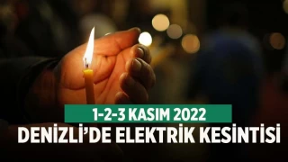 Denizli'de elektrik kesintisi (1-2-3 Kasım 2022)
