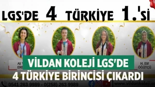 Vildan Koleji LGS'de 4 Türkiye Birincisi Çıkardı