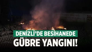 Denizli'de besihanede gübre yangını