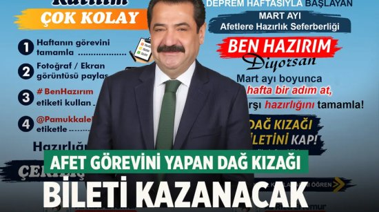 Afet görevini yapan dağ kızağı bileti kazanacak