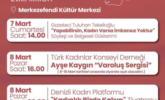 Merkezefendi’de 8 Mart İçin Etkinlikler Başlıyor