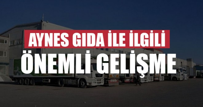 Aynes Gıda İle İlgili Önemli Gelişme