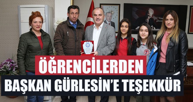 Öğrencilerden Başkan Gürlesin’e Teşekkür