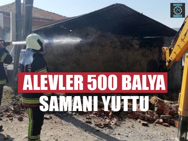 Alevler 500 Balya Samanı Yuttu