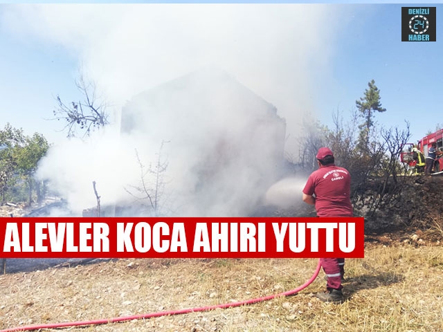 Alevler Koca Ahırı Yuttu