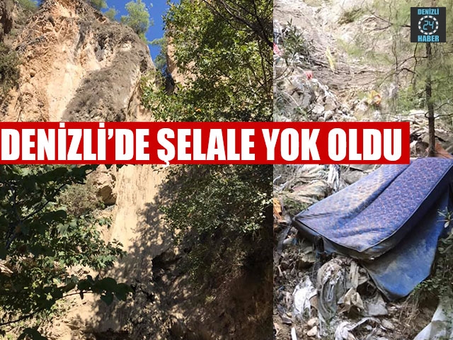 Denizli’de Şelale Yok Oldu Manzara  ise içler acısı