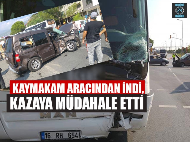 Kaymakam Aracından İndi, Kazaya Müdahale Etti