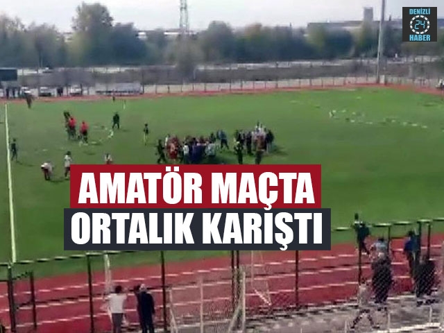 Denizli’de Amatör Maçta Ortalık Karıştı