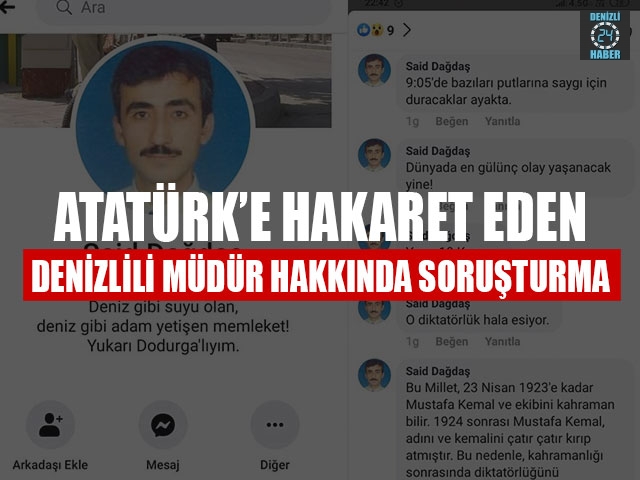 Atatürk’e Hakaret Eden Denizlili Müdür Hakkında Soruşturma
