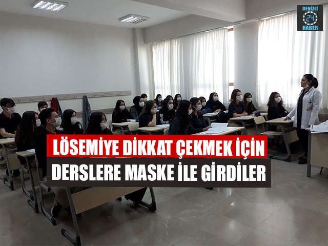 Lösemiye Dikkat Çekmek İçin Derslere Maske İle Girdiler