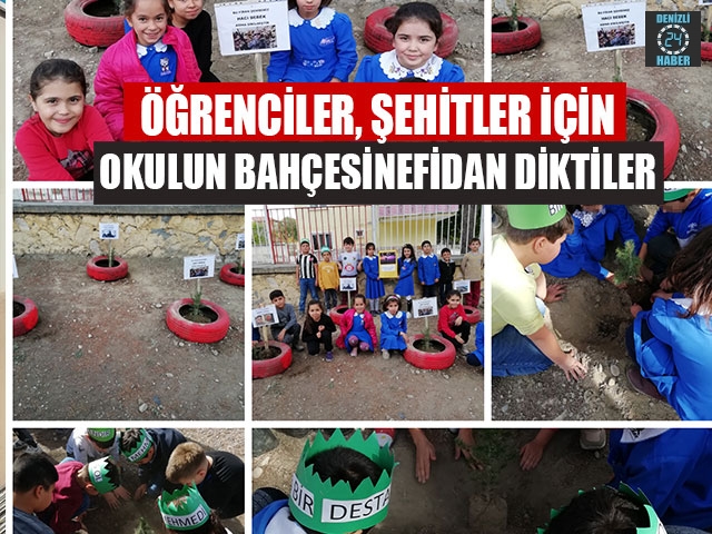 Öğrenciler, Şehitler İçin Okulun Bahçesine Fidan Diktiler