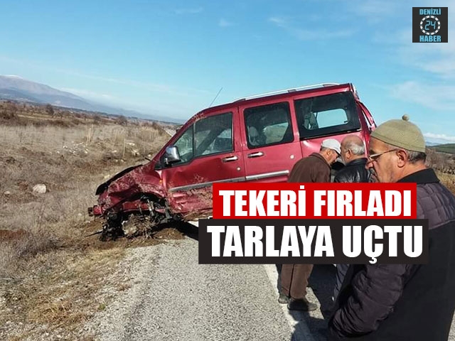 Tekeri Fırladı Tarlaya Uçtu