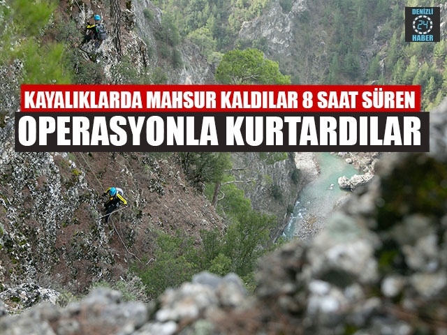Kayalıklarda Mahsur Kaldılar 8 Saat Süren Operasyonla Kurtardılar
