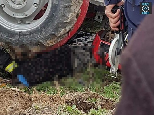 Kullandığı traktörün altında can verdi