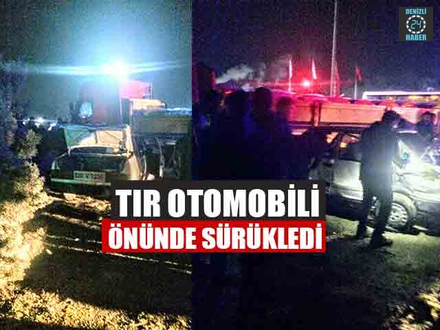 Tır, Otomobili Önünde Sürükledi