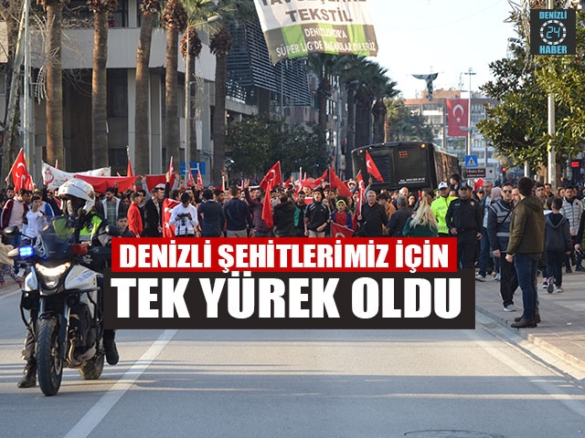 Denizli Şehitlerimiz İçin Tek Yürek Oldu