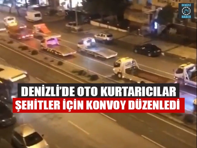 Denizli’de Oto Kurtarıcılar Şehitler İçin Konvoy Düzenledi