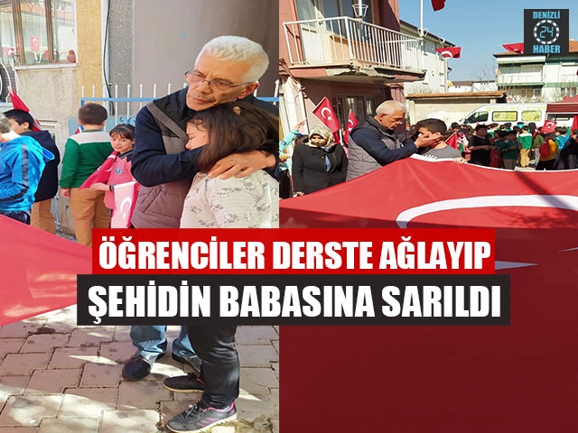Öğrenciler Derste Ağlayıp Şehidin Babasına Sarıldı