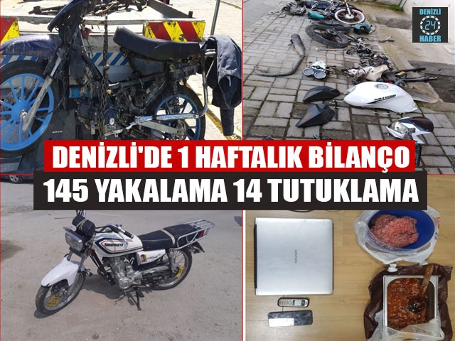 Denizli'de 1 Haftalık Bilanço 145 Yakalama 14 Tutuklama