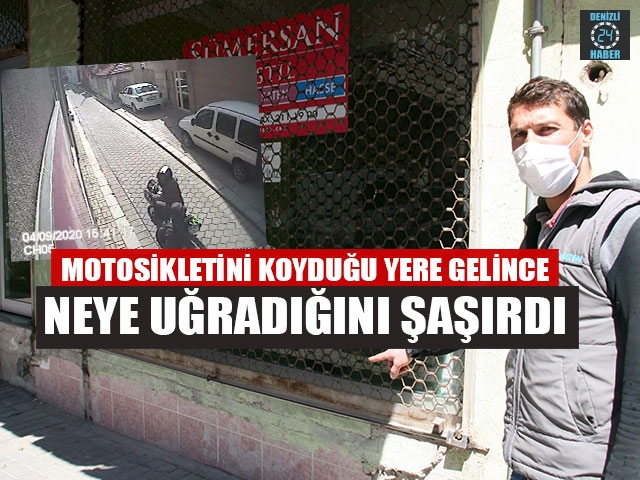 Motosikletini Koyduğu Yere Gelince Neye Uğradığını Şaşırdı