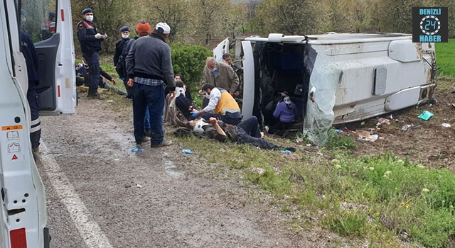 Afyonkarahisar Şuhut’ta otobüs devrildi 16 yaralı