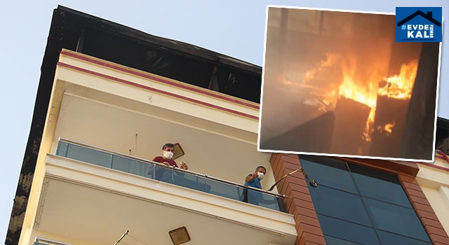 İzmir Bayraklı’da 4. Katlı bir binada piknik tüpünün patlaması sonucu yangın çıktı