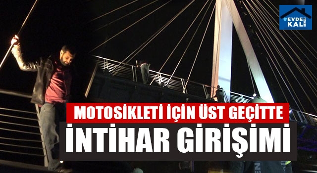 Denizli’deki Deliktaş üst geçidinde intihar girişimi