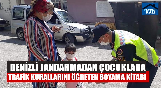 Denizli Jandarmadan Çocuklara Trafik Kurallarını Öğreten Boyama Kitabı