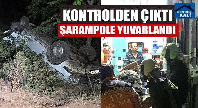 Kontrolden Çıktı Şarampole Yuvarlandı