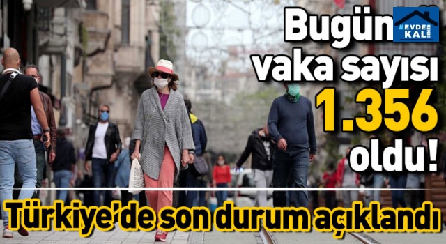 Türkiye'de son 24 saatte 1356 yeni vaka!