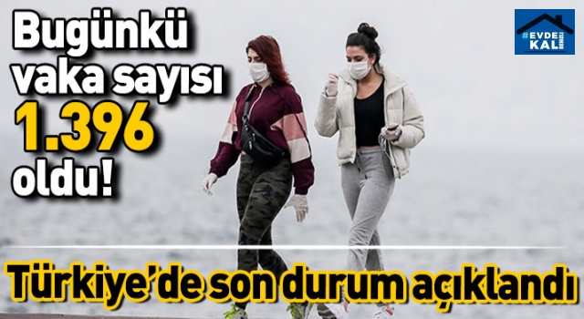 Türkiye'de son 24 saatte 1396 yeni vaka!